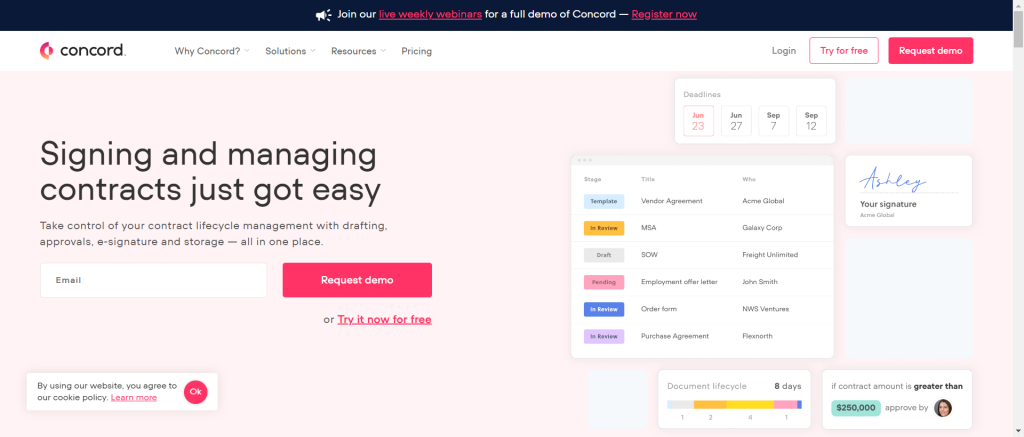 Concord contract management software