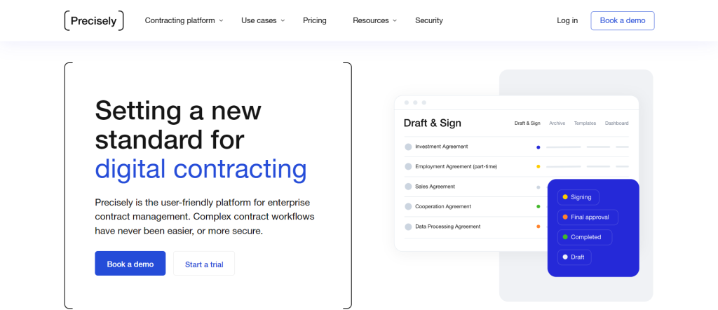 Precisely contract management software