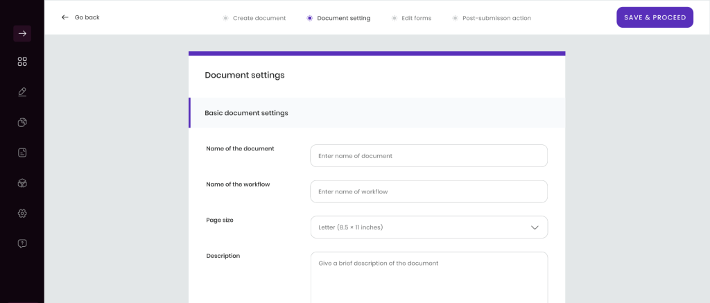 DoxFlowy Document settings